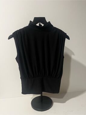 Express Black Sleeveless Mock Neck Blouse